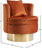 Kendra Contemporary Accent Chair with Gold Swivel Base - Chic Comfort for Your Living Room Decor
