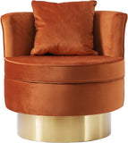 Kendra Contemporary Accent Chair with Gold Swivel Base - Chic Comfort for Your Living Room Decor