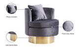 Kendra Contemporary Accent Chair with Gold Swivel Base - Chic Comfort for Your Living Room Decor