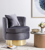 Kendra Contemporary Accent Chair with Gold Swivel Base - Chic Comfort for Your Living Room Decor