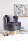 Kendra Contemporary Accent Chair with Gold Swivel Base - Chic Comfort for Your Living Room Decor