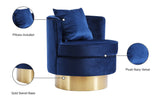 Kendra Contemporary Accent Chair with Gold Swivel Base - Chic Comfort for Your Living Room Decor