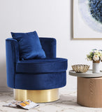 Kendra Contemporary Accent Chair with Gold Swivel Base - Chic Comfort for Your Living Room Decor