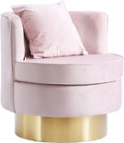 Kendra Contemporary Accent Chair with Gold Swivel Base - Chic Comfort for Your Living Room Decor