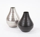 Chiseled Black Bell Vase- Small