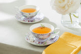 Peony Purple Bone China Cup & Saucer Set