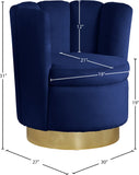 Lily Contemporary Accent Chair with Elegant Curved Design and Gold Steel Swivel Base for Style