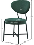 Allure Dining Chair Set - Contemporary Design with Matte Black Metal Frame for Stylish Dining Spaces