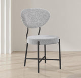 Allure Dining Chair Set - Contemporary Design with Matte Black Metal Frame for Stylish Dining Spaces