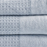 Spa Waffle 6-Piece Bath Towel Set [Certified], Pastel Blue