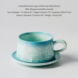 Crystalline Glaze Ceramic Coffee Cup & Saucer