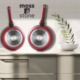 Moss & Stone 4-Piece Burgundy Nonstick Cookware Set
