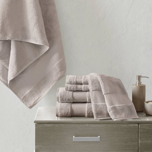 Turkish Cotton 6-Piece Bathroom Towel Set, Taupe