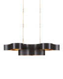 Grand Lotus Oval Black Chandelier