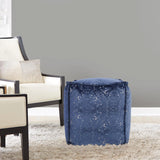 Square Pouf Pisani Sapphire