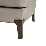 Velvet Lounge Chair with Included Lumbar Pillow, Grey *