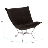 Scroll Puff Chair Angora Ebony
