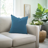 24 x 24 Outdoor Pillow with Dec Cord- Seascape Turquoise- Poly Insert