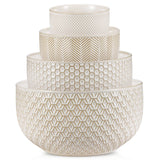 Kook Ceramic Nesting Bowls Set of 4, Ivory