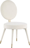 Brandy Contemporary Dining Chair Set of 2 - Luxurious Soft Upholstery & Stylish Brass Accents