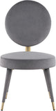 Brandy Contemporary Dining Chair Set of 2 - Luxurious Soft Upholstery & Stylish Brass Accents
