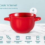 Kook Ceramic French Soup Crocks with Lids, Set of 4