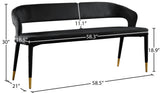 Destiny Contemporary Velvet Bench with Gold Tipped Legs - Stylish Extra Seating for Your Home