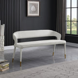 Destiny Contemporary Velvet Bench with Gold Tipped Legs - Stylish Extra Seating for Your Home