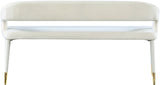 Destiny Contemporary Velvet Bench with Gold Tipped Legs - Stylish Extra Seating for Your Home