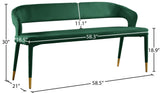 Destiny Contemporary Velvet Bench with Gold Tipped Legs - Stylish Extra Seating for Your Home