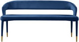 Destiny Contemporary Velvet Bench with Gold Tipped Legs - Stylish Extra Seating for Your Home