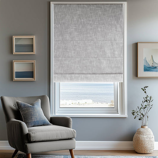 Total Blackout Cordless Roman Shade Light Grey