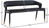 Destiny Contemporary Faux Leather Bench with Gold Tipped Legs for Stylish Extra Seating Space