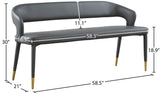 Destiny Contemporary Faux Leather Bench with Gold Tipped Legs for Stylish Extra Seating Space