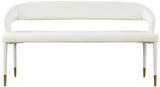 Destiny Contemporary Faux Leather Bench with Gold Tipped Legs for Stylish Extra Seating Space
