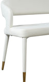 Destiny Contemporary Faux Leather Bench with Gold Tipped Legs for Stylish Extra Seating Space