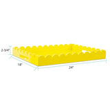 Rectangular Scalloped Riviera Tray - Yellow