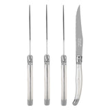 Laguiole Connoisseur 4-Piece Pearl White Steak Knife Set