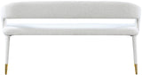 Destiny Cream Boucle Upholstered Bench with Gold Tipped Legs - Stylish Contemporary Seating Option