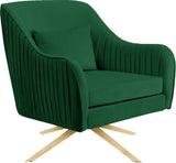 Paloma Cognac Velvet Accent Chair with Gold Swivel Base - Plush Comfort for Modern Living Spaces