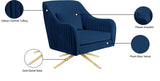 Paloma Cognac Velvet Accent Chair with Gold Swivel Base - Plush Comfort for Modern Living Spaces