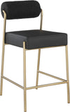 Carly Contemporary Counter Stool with Plush Seating and Durable Brushed Brass Frame for Dining Spaces