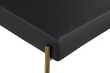 Carly Contemporary Counter Stool with Plush Seating and Durable Brushed Brass Frame for Dining Spaces