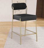 Carly Contemporary Counter Stool with Plush Seating and Durable Brushed Brass Frame for Dining Spaces