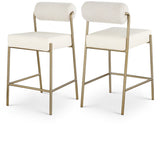 Carly Contemporary Counter Stool with Plush Seating and Durable Brushed Brass Frame for Dining Spaces