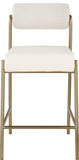 Carly Contemporary Counter Stool with Plush Seating and Durable Brushed Brass Frame for Dining Spaces