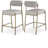 Carly Contemporary Counter Stool with Plush Seating and Durable Brushed Brass Frame for Dining Spaces