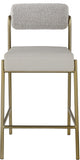 Carly Contemporary Counter Stool with Plush Seating and Durable Brushed Brass Frame for Dining Spaces