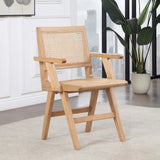 Preston Natural Cane Mid-Century Dining Arm Chair Set - Stylish Comfort for Every Dining Space