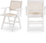 Preston Natural Cane Mid-Century Dining Arm Chair Set - Stylish Comfort for Every Dining Space
